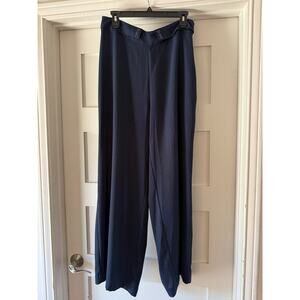 BCBGeneration Navy Wide Leg Palazzo Pants High Rise Minimalist Flowy Trouser M